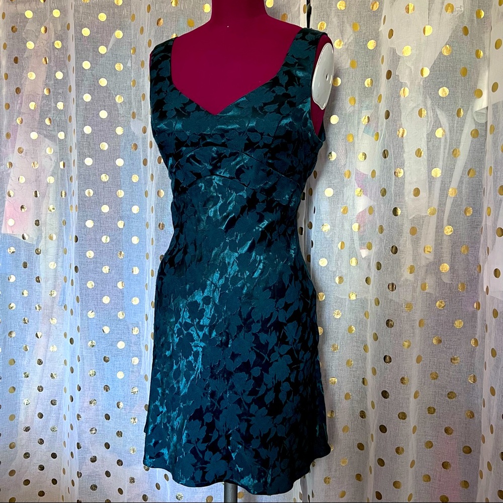 Vintage Rampage floral damask green dress